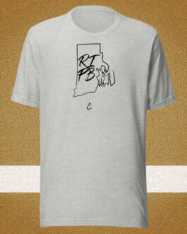 Rhode Island State RIPB with USA Flag Back Unisex T-shirt