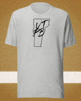 Vermont State VTPB with USA Flag Back Unisex T-shirt