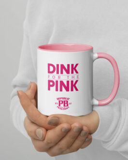 Dink for the Pink Mug with Pickleball Paddle Ribbon